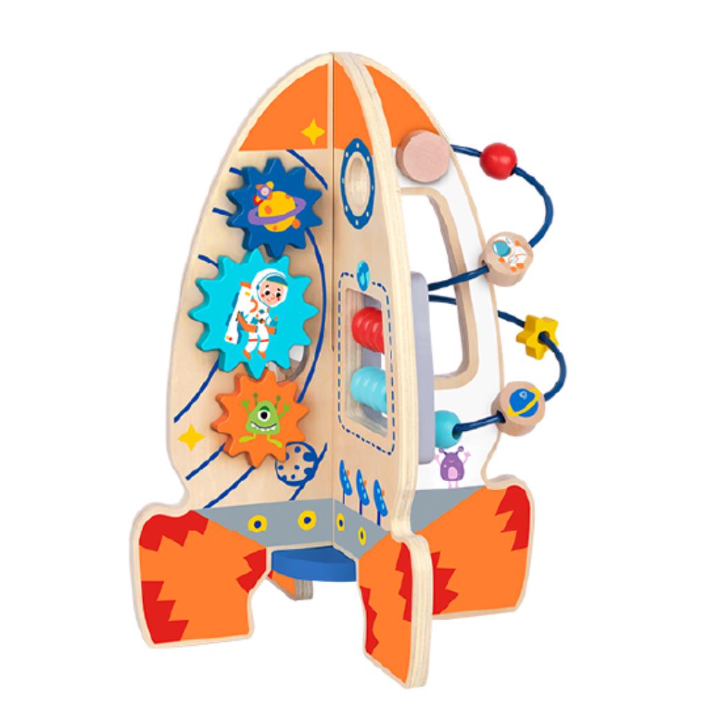 Tooky Toy Wooden Activity Rocket